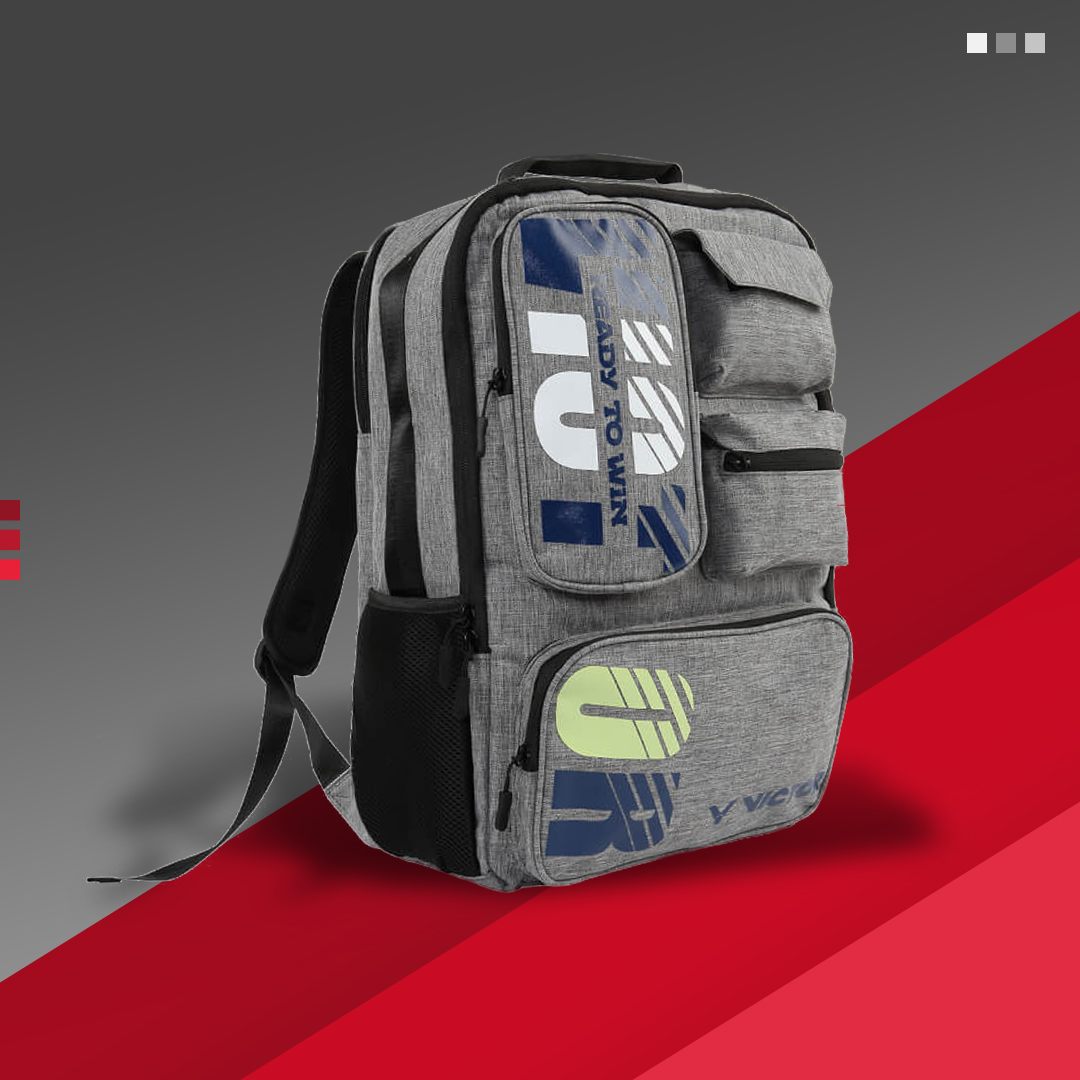 Balo Cầu Lông Victo 3032 Xám Hàng - 2 Ngăn Chính , 1 Ngăn Đựng Giày , 4 Ngăn Phụ