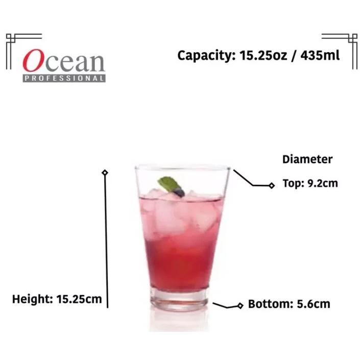 BỘ 6 CỐC THỦY TINH OCEAN STUDIO HI BALL B6115 - 435ML