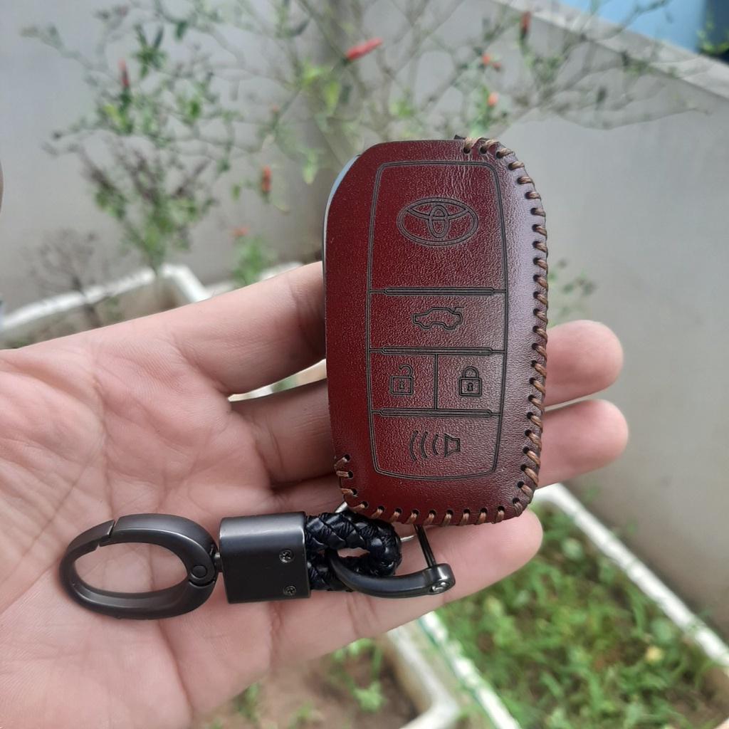 Bao da chìa khóa chìa độ Toyota, da thật bảo hành 2 năm, khắc tên và số đt chủ xe,đen chỉ đen