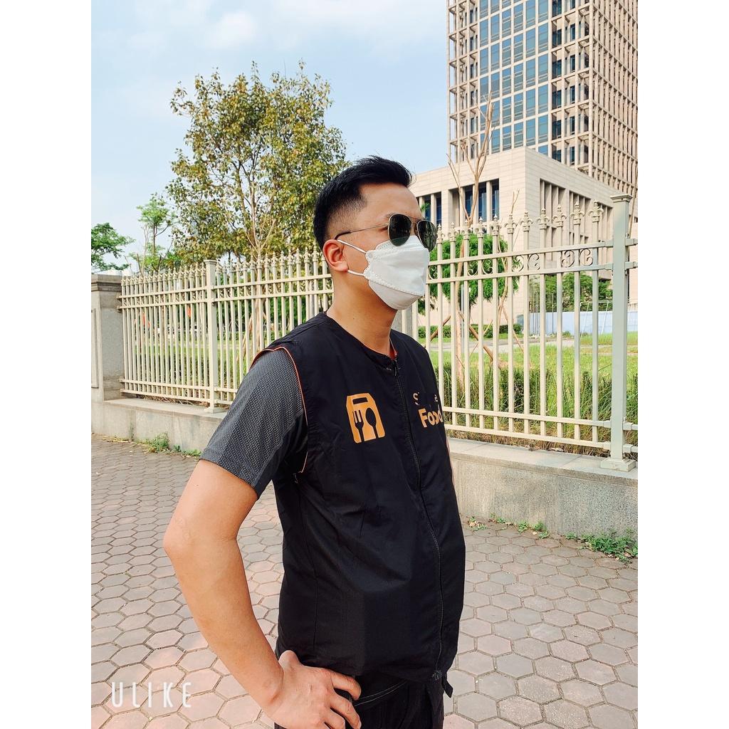 Áo Ghi Lê SPF 2 Mặt Cam Đen Có Phản Quang Đi Đêm