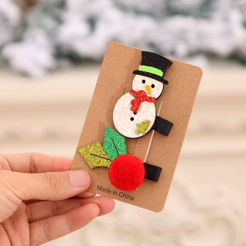 Set 2 kẹp tóc phong cách giáng sinh cho bé
