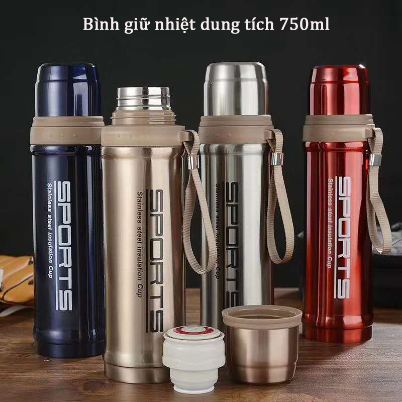 Bình Giữ Nhiệt SPORTS Dung tích 750ml Chất liệu 304 thép không gỉ
