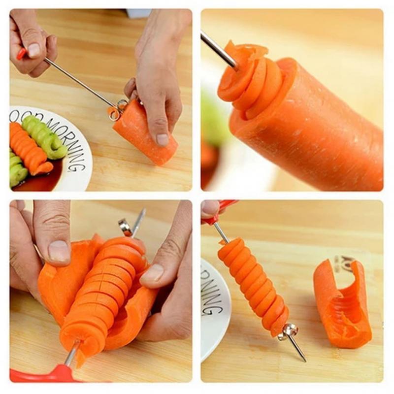 Potato Spiral Cutter Manual Roller French Fry Cutter Making Twist Shredder Grater Vegetable Slicer Kitchen Gadget Cooking Tools