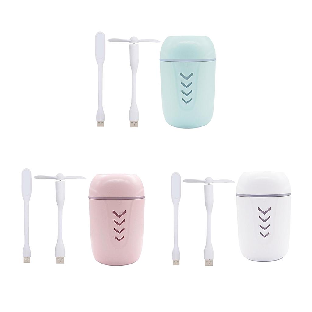 Mini USB Humidifier Small Personal Humidifier with LED Light Super Quiet Portable Desktop Humidifier for Travel Office Car