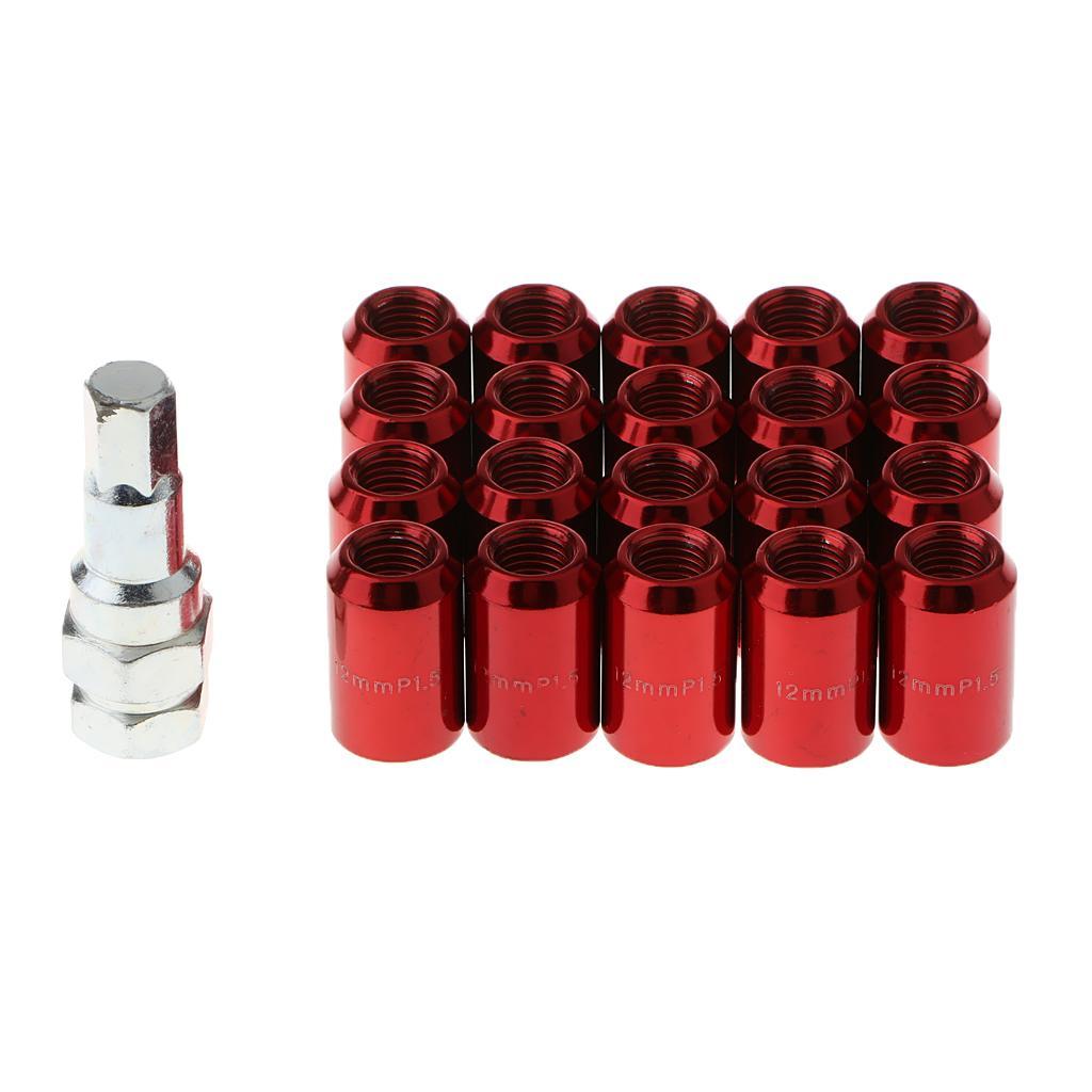 20 Pieces Universal M12x1.5MM Wheel Rim Lug Nuts for Removal