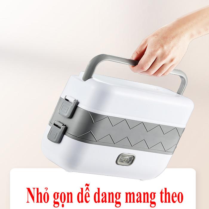 Hộp Cơm Văn Phòng Dhfc02 Hộp Cơm Giữ Nhiệt Cắm Điện Hâm Nóng Thức Ăn Cách Thủy Đa Năng 3 Tầng Với 4 Cốc Đựng Inox 304 Vô Cùng Tiện Lợi - Loại Tốt