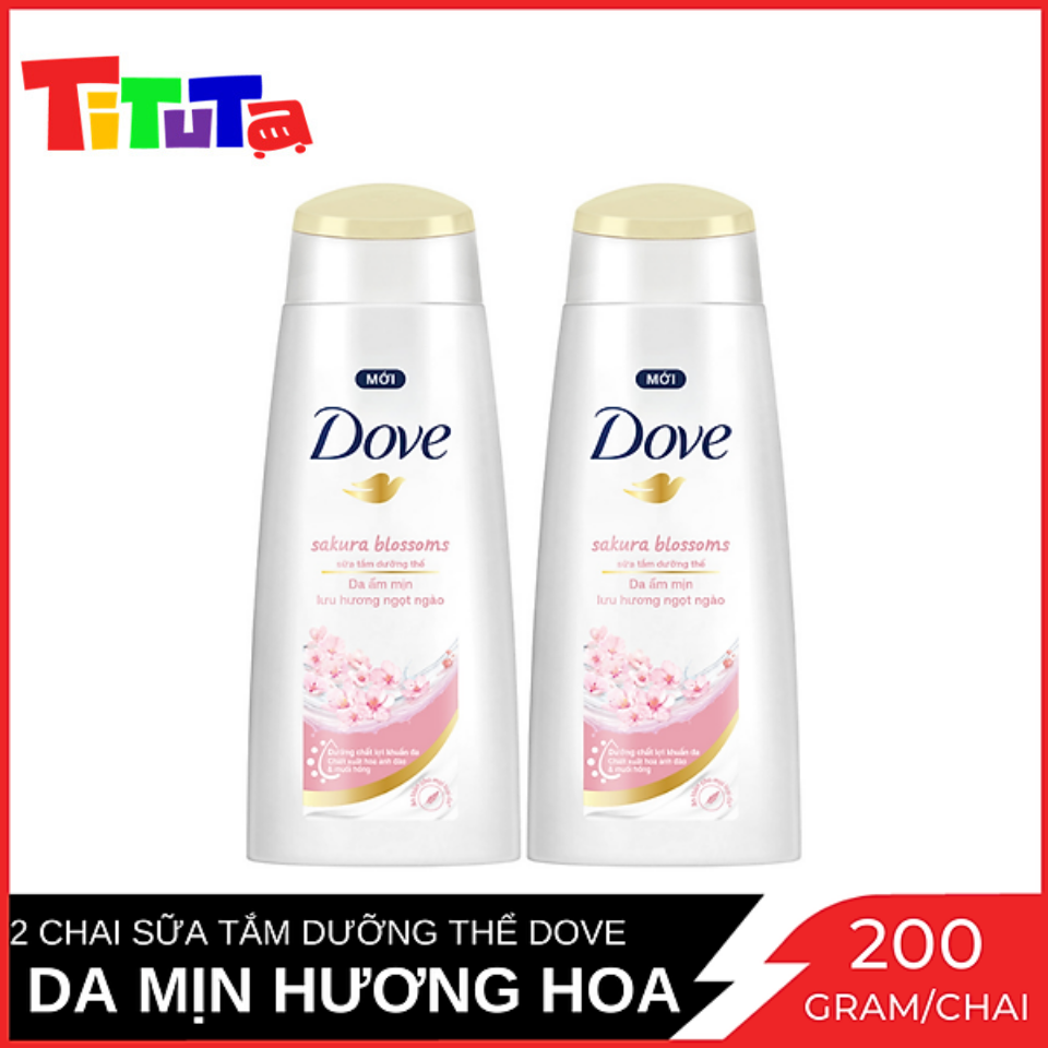[HKM] Combo 2 Chai Sữa Tắm Dưỡng Thể Dove Da Mịn Hương Hoa Chai 200g x2