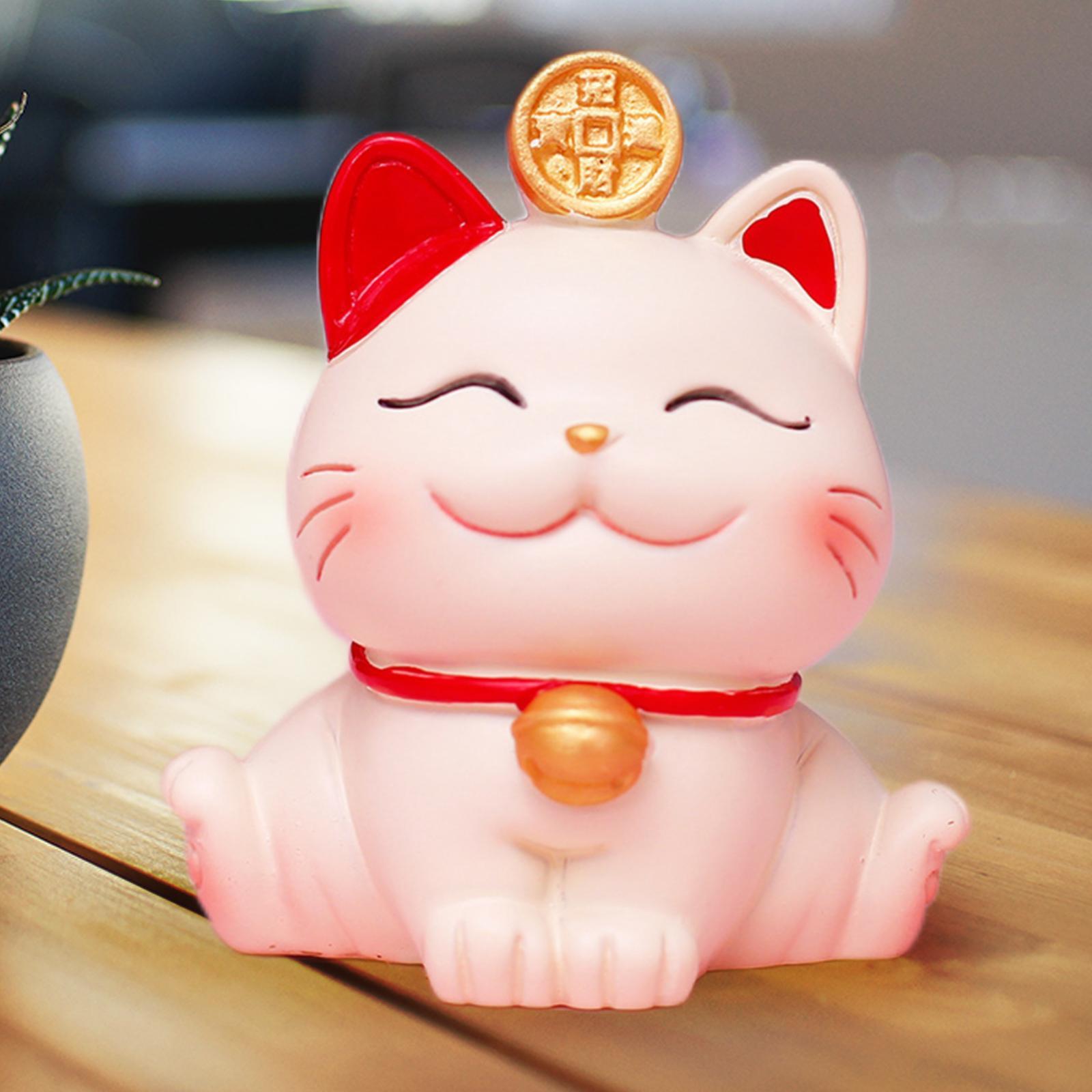 4 bức tượng mèo may mắn Tượng trang trí ô tô cho trang trí nội thất bảng điều khiển