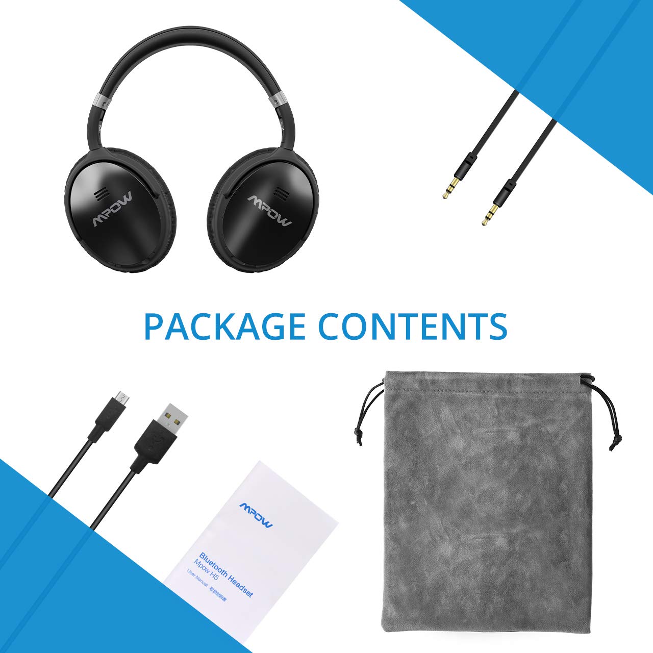 Tai Nghe Khử Ổn Bluetooth Không Dây Đàm Thoại Cao Cấp MPOW - Hàng chính hãng