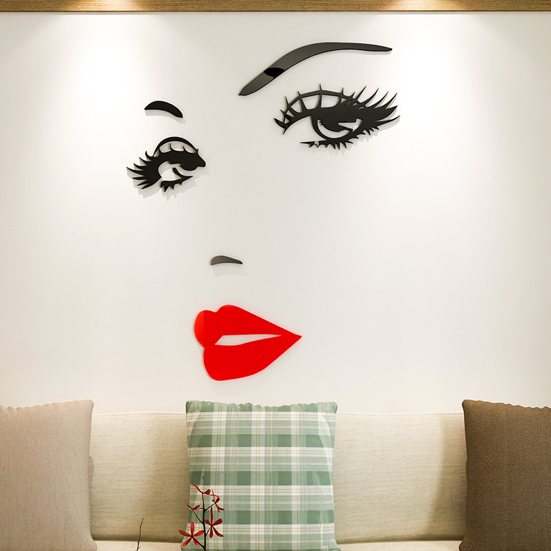 Tranh Mắt Môi Mica 3D Trang Trí Spa, Phòng Ngủ, Nail, Café