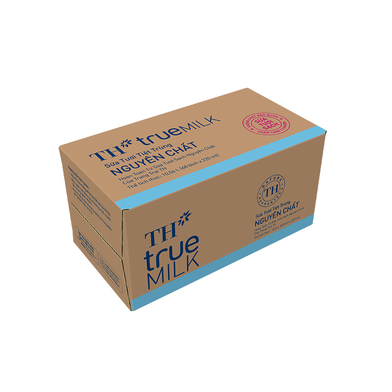 Thùng 48 bịch sữa tươi sạch nguyên chất TH True Milk bịch giấy 220ml (220ml x 48)