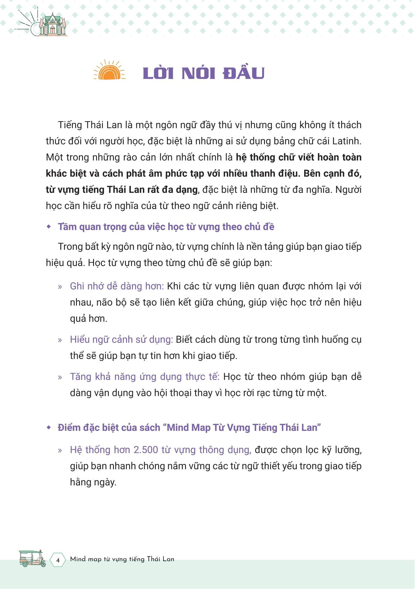 Sách - Mind Map Từ Vựng Tiếng Thái Lan - ผังคำศัพท์ภาษาไทย