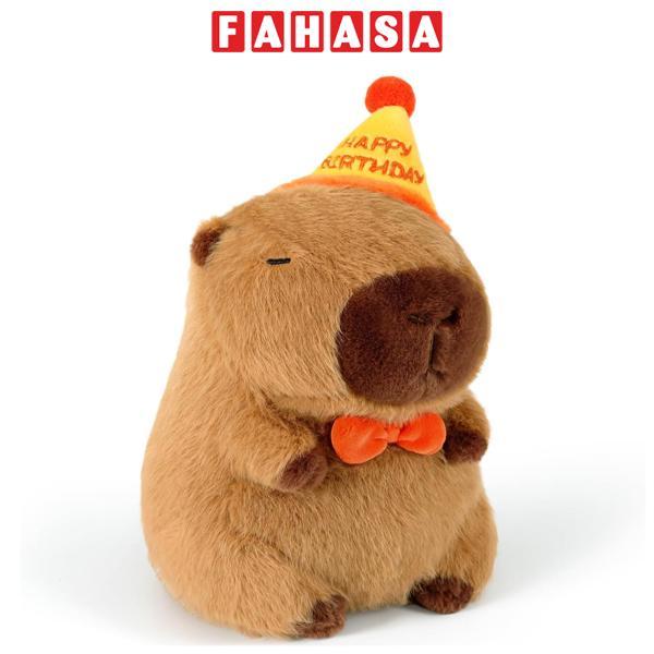 Thú Bông Capybara Đội Nón Sinh Nhật 25 cm - Nuan Nuan YHLMT25