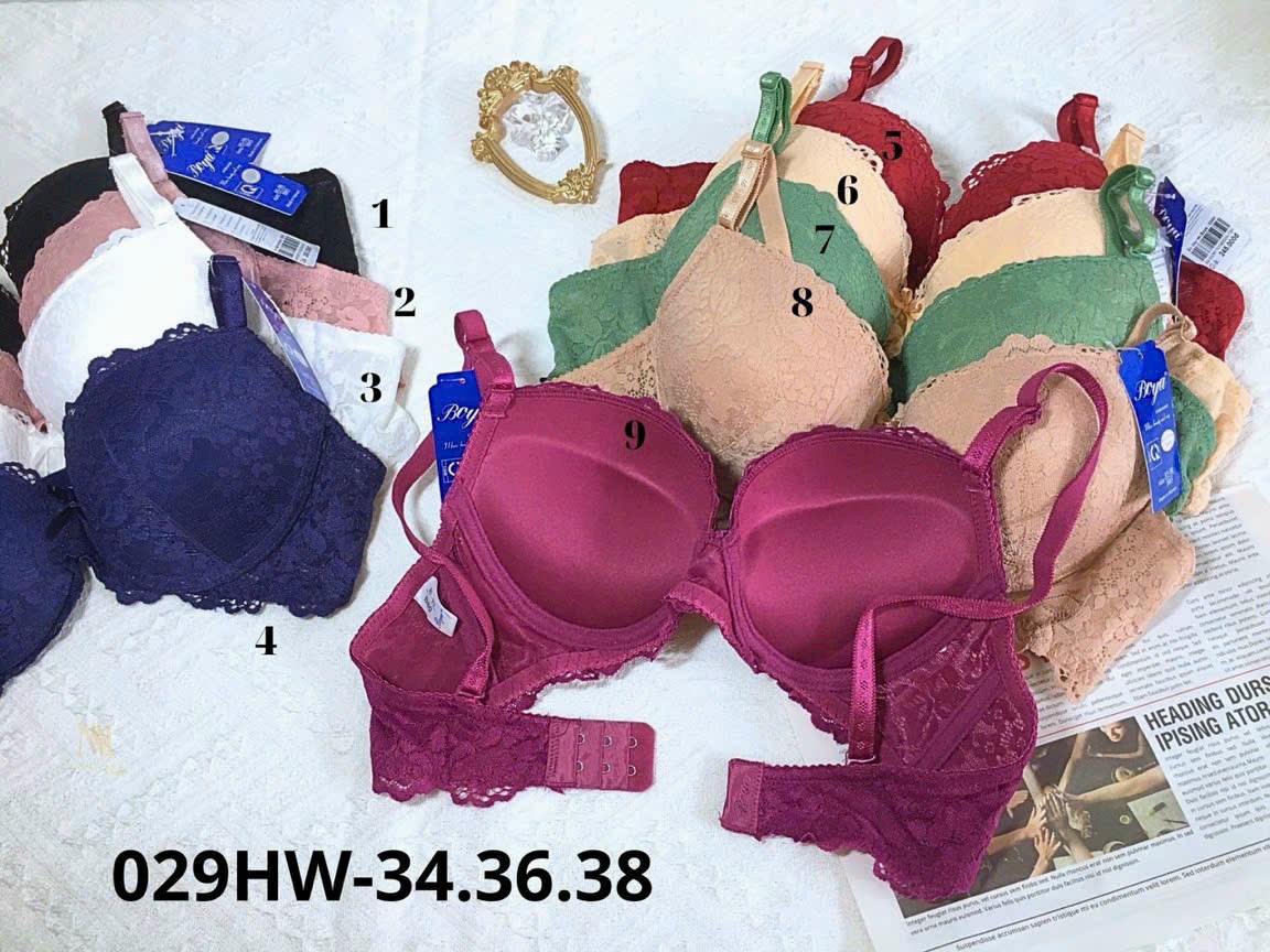 Áo Lót Nữ Ren Siêu Dày Nâng Ngực Boya 029HW – 9 Màu Hot, Size 34-38