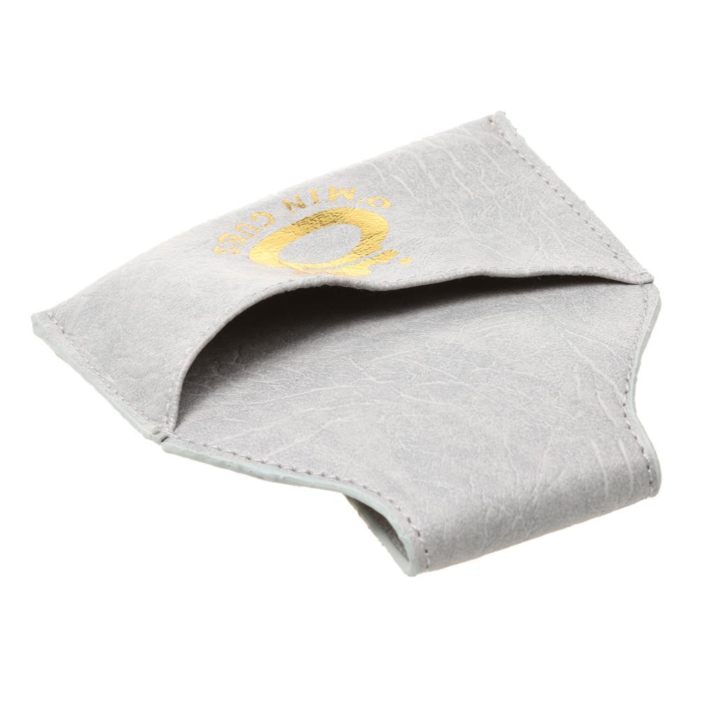 4x Billiard Snooker Pool Cue PU Leather Chalk Holder Pouch Bag Clip Gray