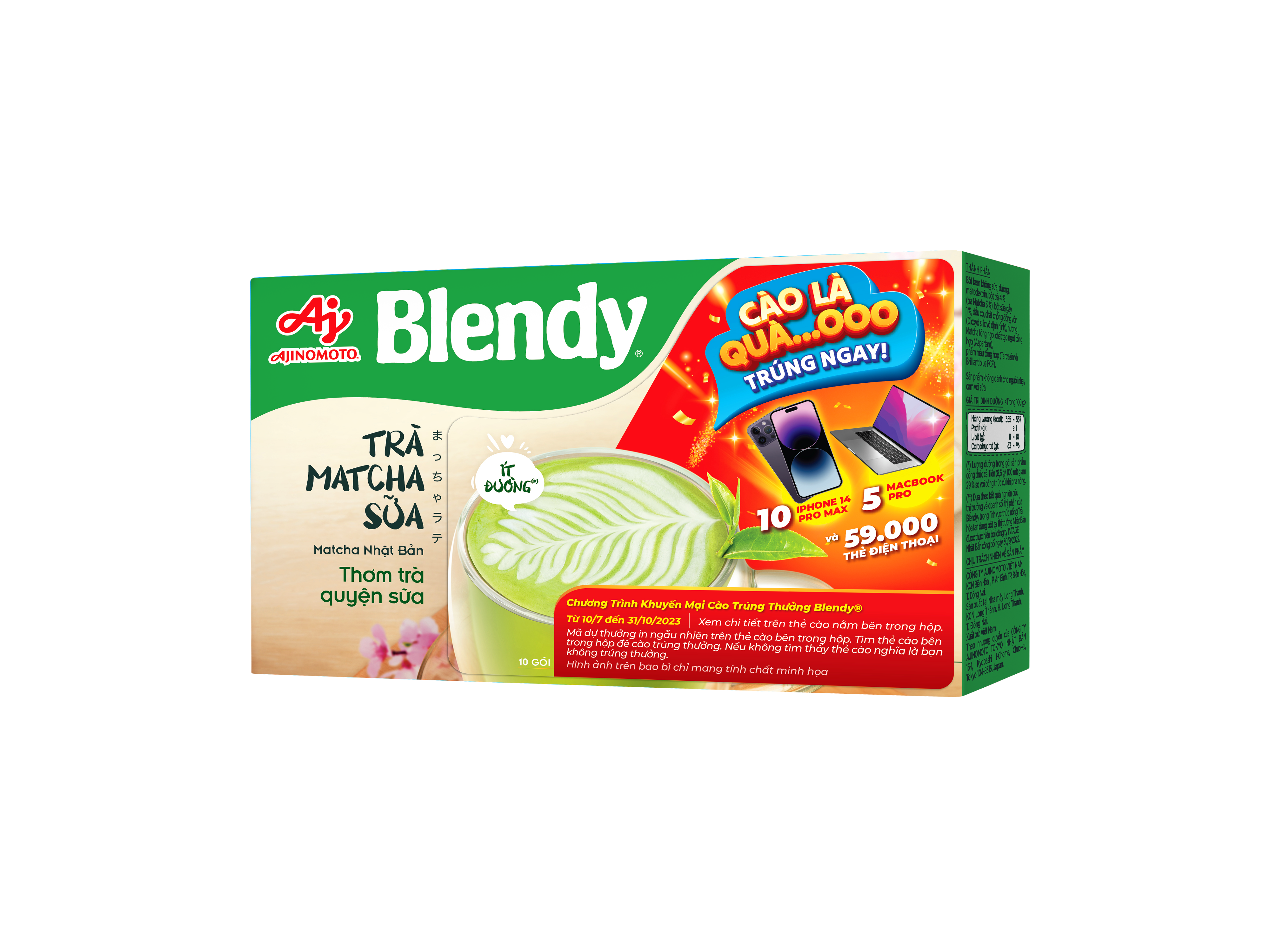 [BAO BÌ TRÚNG THƯỞNG] Combo 2 Trà matcha sữa Blendy 160g