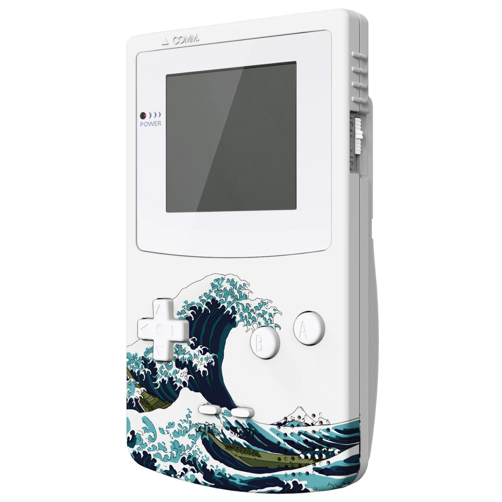 IPS eXtremeRate Sẵn sàng được nâng cấp Vỏ thay thế Great Wave Vỏ đầy đủ với các nút dành cho Gameboy Color cho GBC Color: The Great Wave