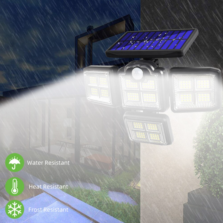 Đèn LED năng lượng mặt trời cảm biến chuyển động Outdoor Solar Lights 4 Head Motion Sensor