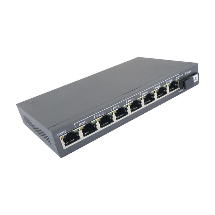 Bộ chia mạng switch Poe 8 cổng + 1 cổng quang chuẩn 10/100M