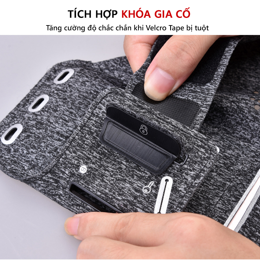 Bao, Túi đựng Điện Thoại tới 6.5 Inch Đeo tay chạy bộ ,Tập thể dục Rhino B101 Kháng nước, chống thấm, có thể cắm tai nghe phù hợp điện thoại Samsung, Iphone, Sony, Xiaomi,... - Hàng chính hãng