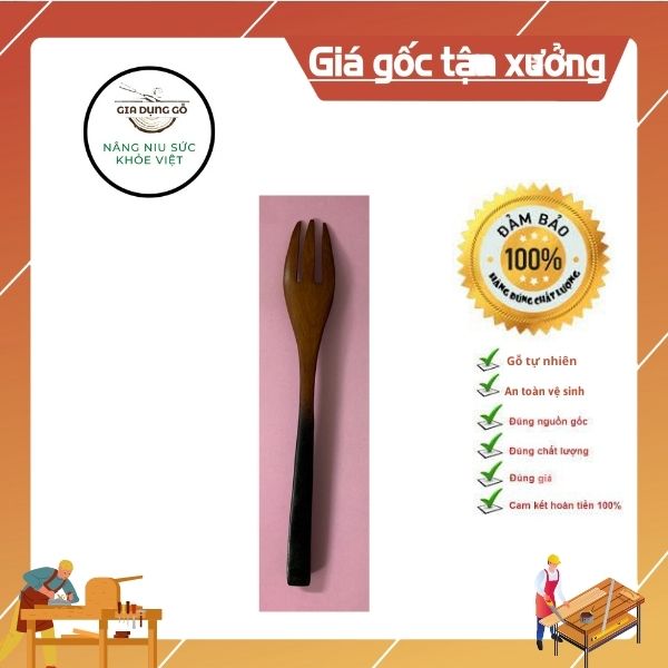 Dĩa gỗ cán màu hàng xuất khẩu Hàn Nhật