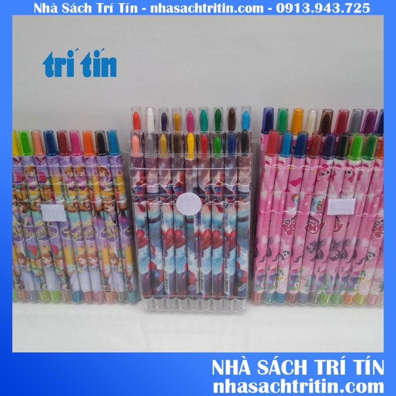 Bút sáp vặn 12-18- 24 màu dài dành cho bé trai,bé gái.