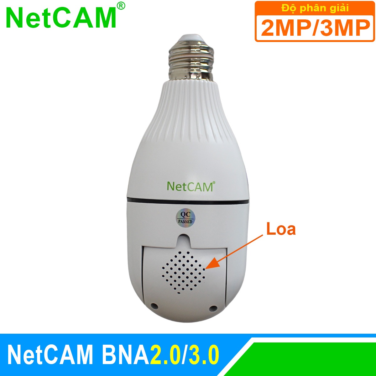 Camera IP WiFi Giám Sát An Ninh NetCAM BNA2.0 / BNA3.0, Quay quét 360 độ, Độ phân giải 2.0MP và 3.0MP - Hàng Chính Hãng