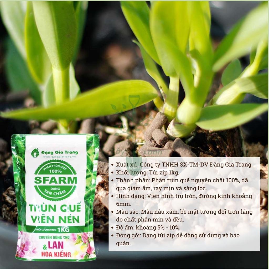 Phân Trùn Quế Cao Cấp Nguyên Chất Dạg Nén 1kg Sfarm