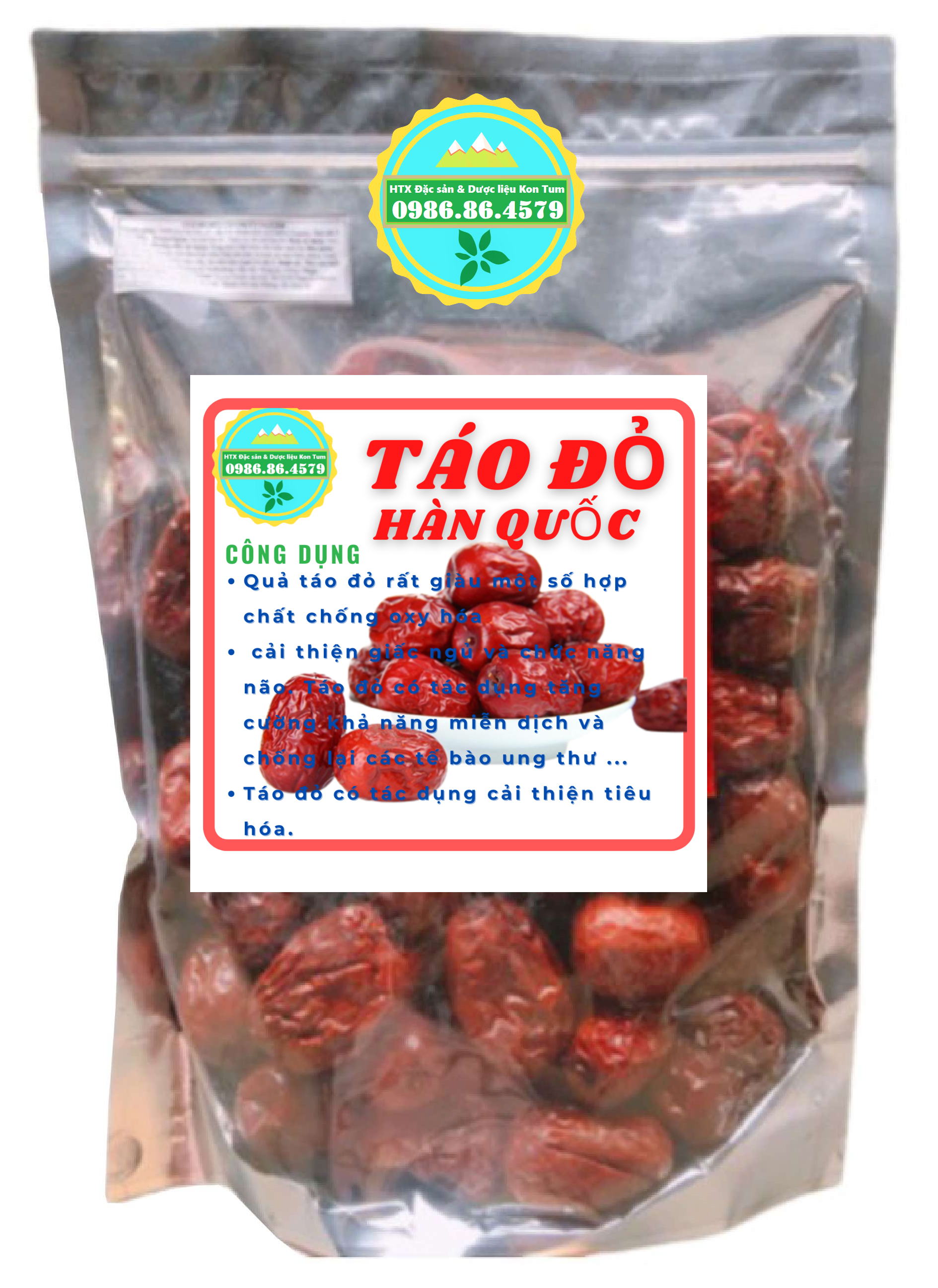 Đặc Sản Kon Tum - Táo Đỏ Hàn Quốc Quả To Loại Ngon Ngọt - Hộp Giấy - 1Kg - OCOP 3 Sao