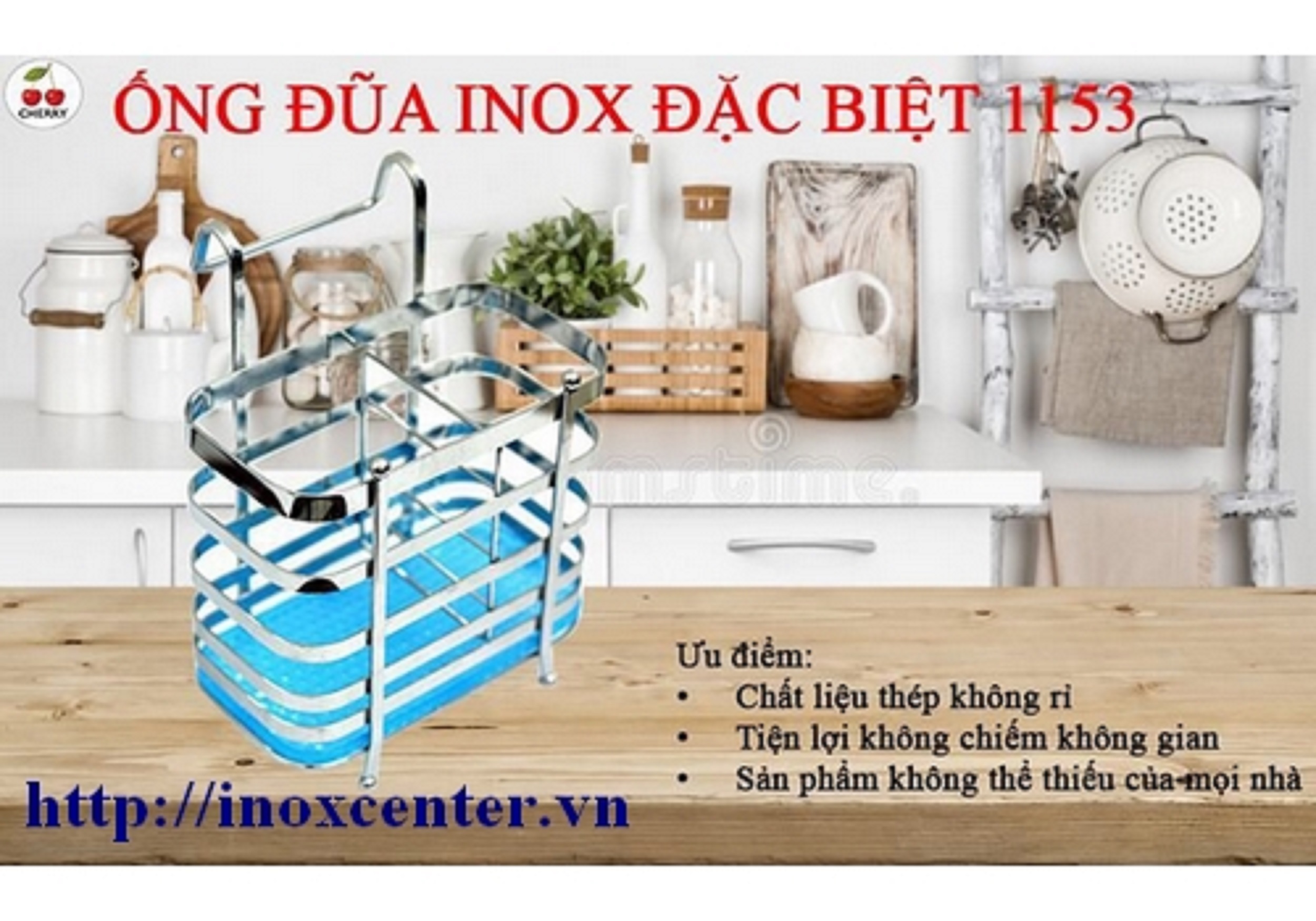 ỐNG ĐỰNG ĐŨA INOX 2 NGĂN