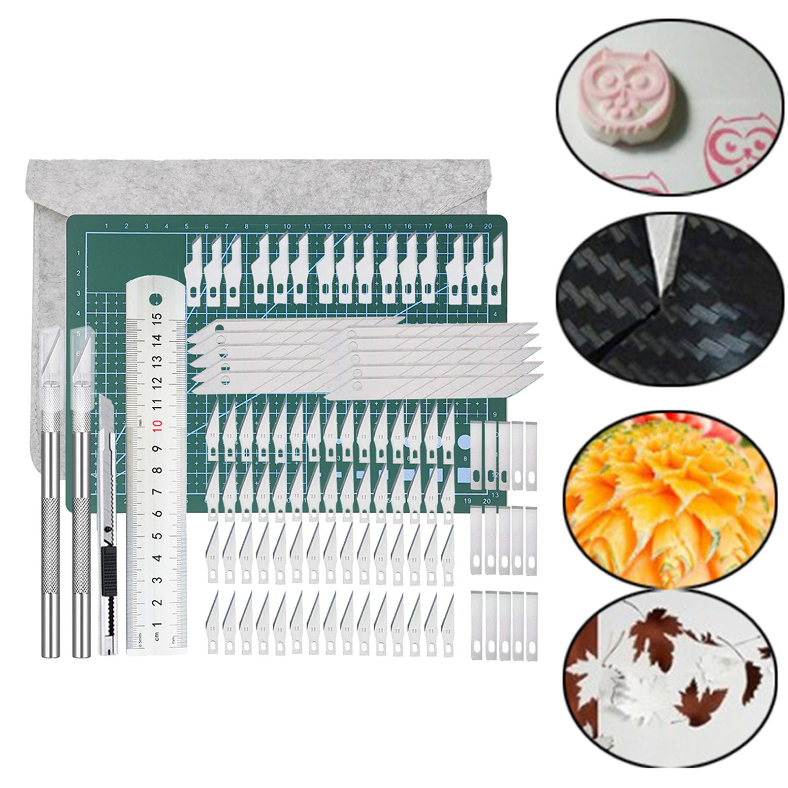 110Pcs Carving Craft Hobby Knife Kit Blade For DIY Stamp Sculpture Art Tool