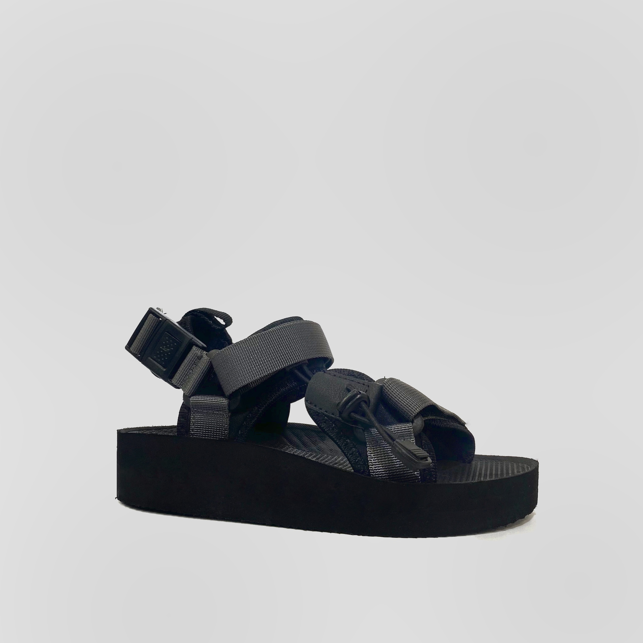 Giày Sandal Nữ The Bily 01W Quai Chéo Dây Rút - Màu Xám BL01WX