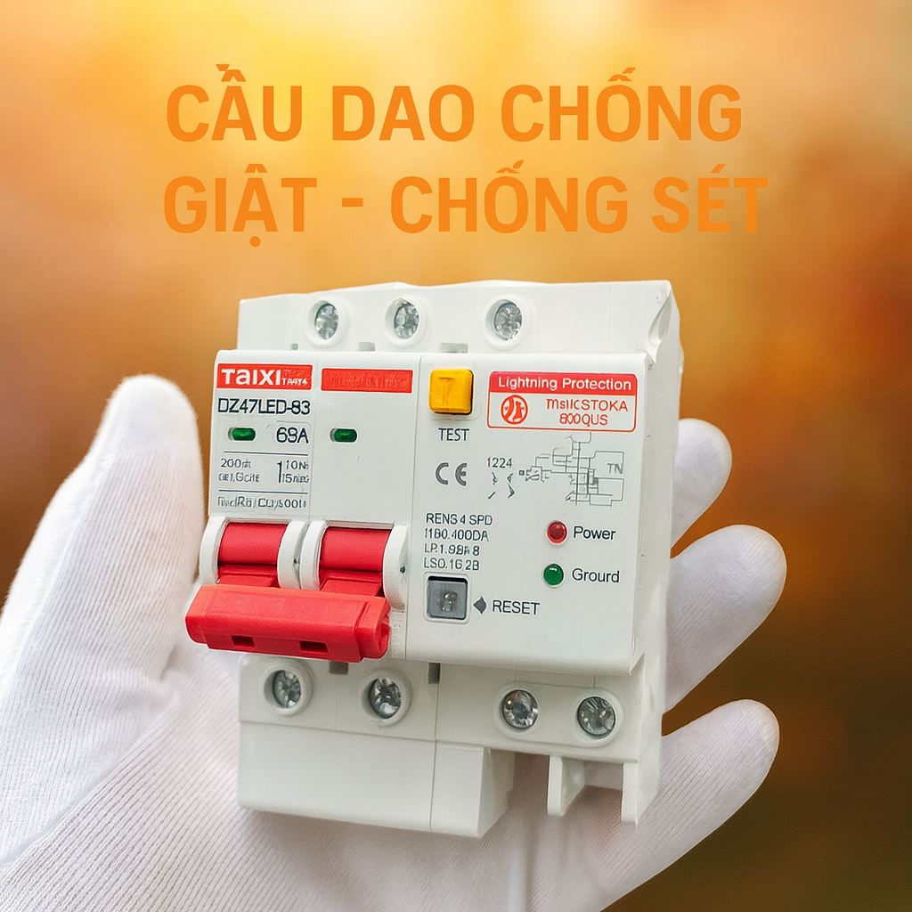 Aptomat Chống Giật – Cầu Dao Chống Sét 63A Loại Xịn – Thiết Bị Bảo Vệ Điện Không Thể Thiếu