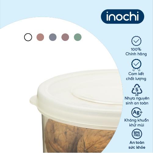 Hộp thực phẩm tròn Inochi - Hokkaido 1500ml màu Xanh/Hồng/Cam/Trắng