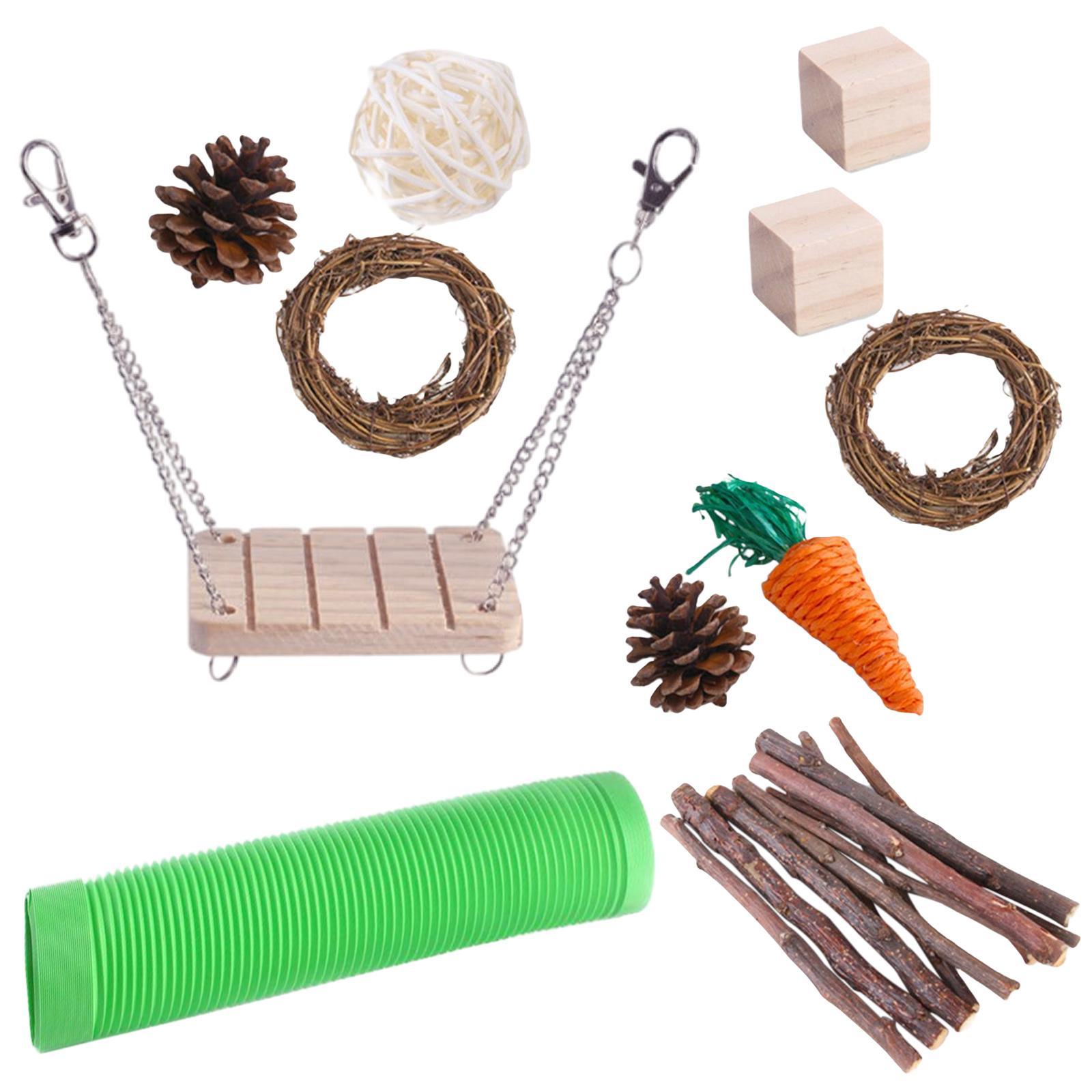 11x Hamster Chew Pets Toy Molar Toy Teeth Care for Guinea Pig Rat Rabbit Bird Hideout