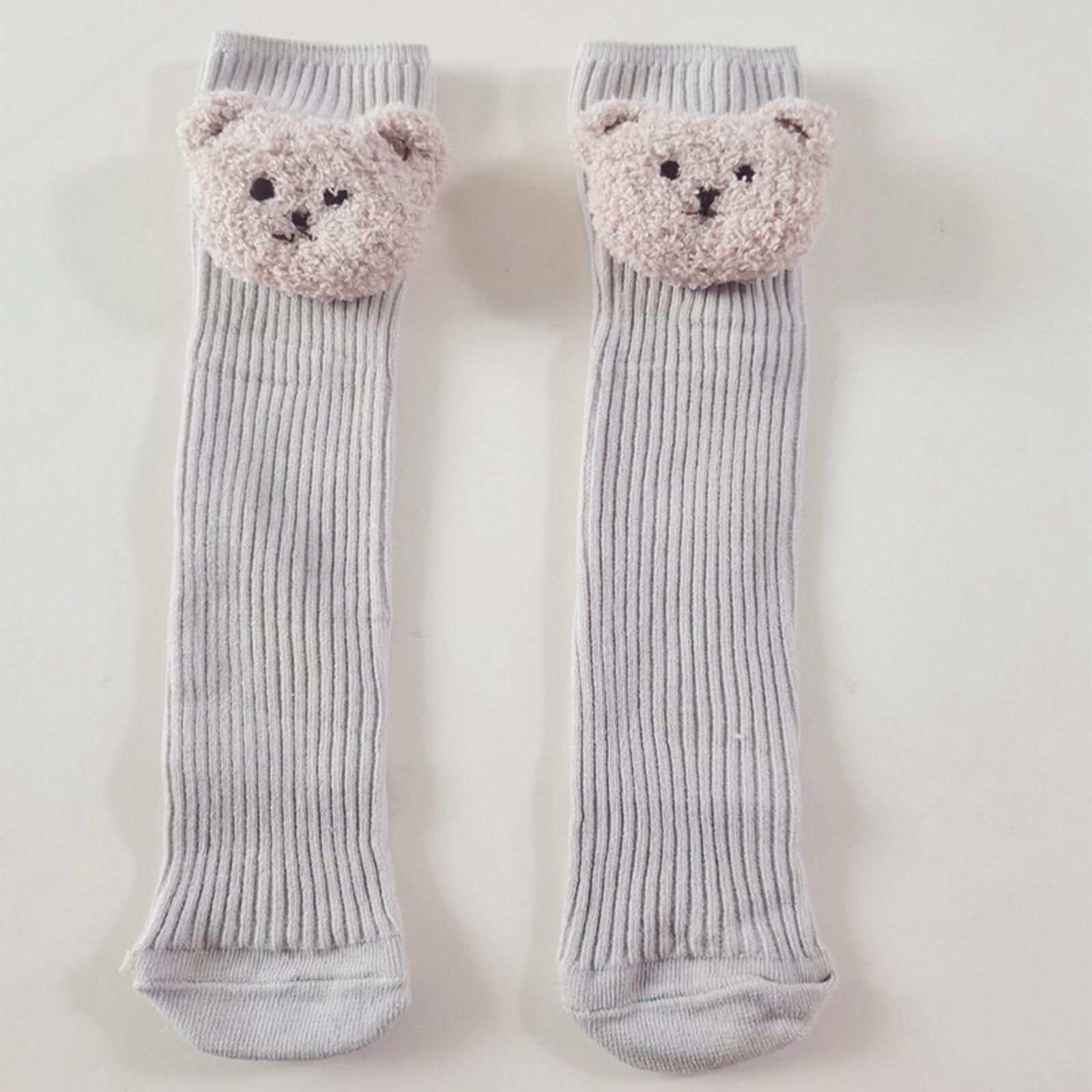 2 Pairs Thickened Baby Socks 3D Bear Cartoon Cotton for Boys Girls Infant