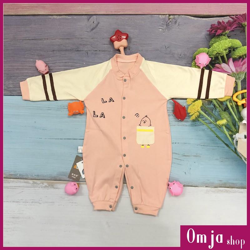 Áo Liền Quần, Body Liền Thân Cúc Bấm, Cotton Dài Tay Cho Bé 5-13KG - B04