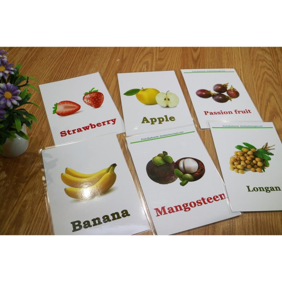 Flashcards Fruits - 40 thẻ chủ đề hoa quả