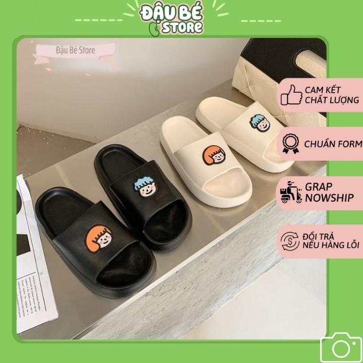 Dép Đế Bánh Mì / Mỳ Ulzzang Boy & Girl - Dép Lê Nữ Quai Ngang Hottrend Nhiều Màu Siêu Êm Chống Trơn Trượt - Daube - D002