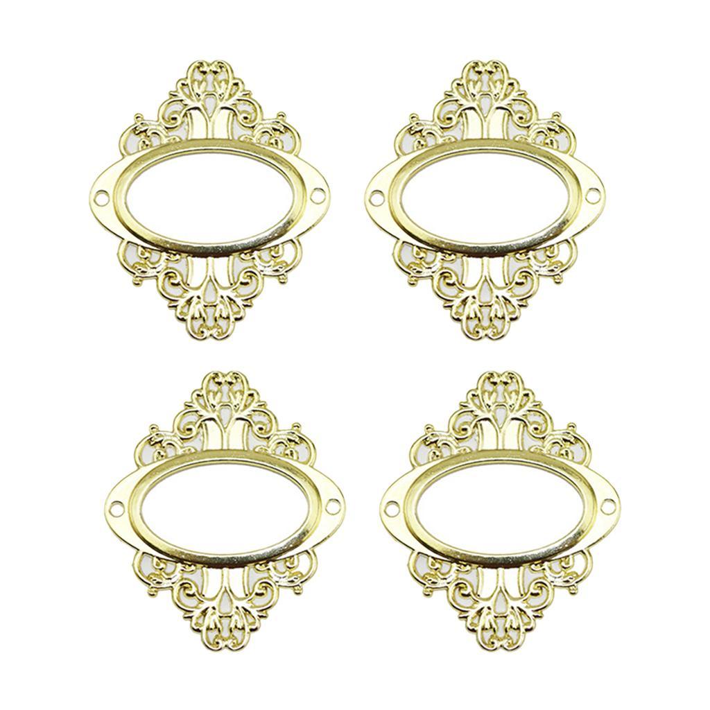 4PCS Vintage Drawer Label Tag Holder Pull Handle