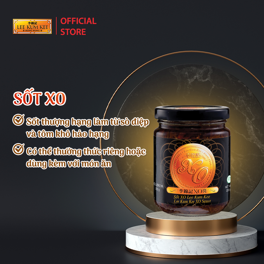 Xốt XO Lee Kum Kee XO Sauce dành cho người sành ăn với thành phần chọn lọc từ sò khô tôm khô