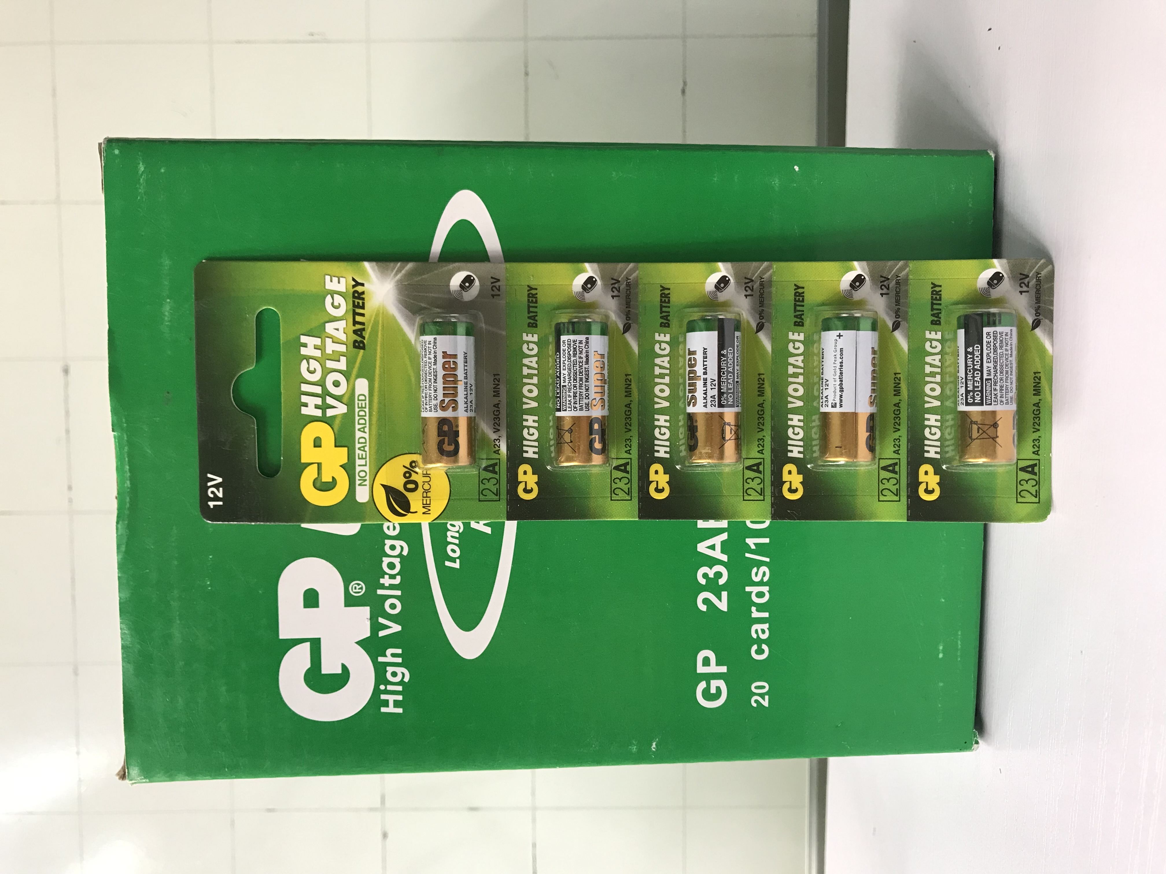 Pin Chuông 12V Hãng GP A23 Alkaline Vĩ 5 Viên dùng cho chuông cửa, cửa cuốn