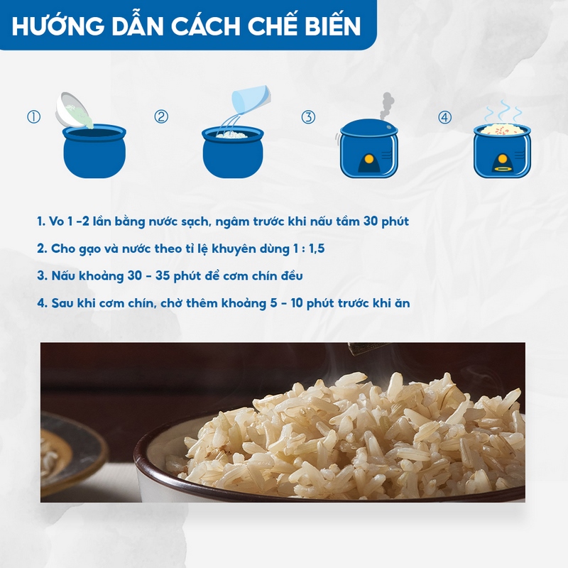 Combo Gạo Bún Nui Mì Lứt VIJOY Dáng Ngọc