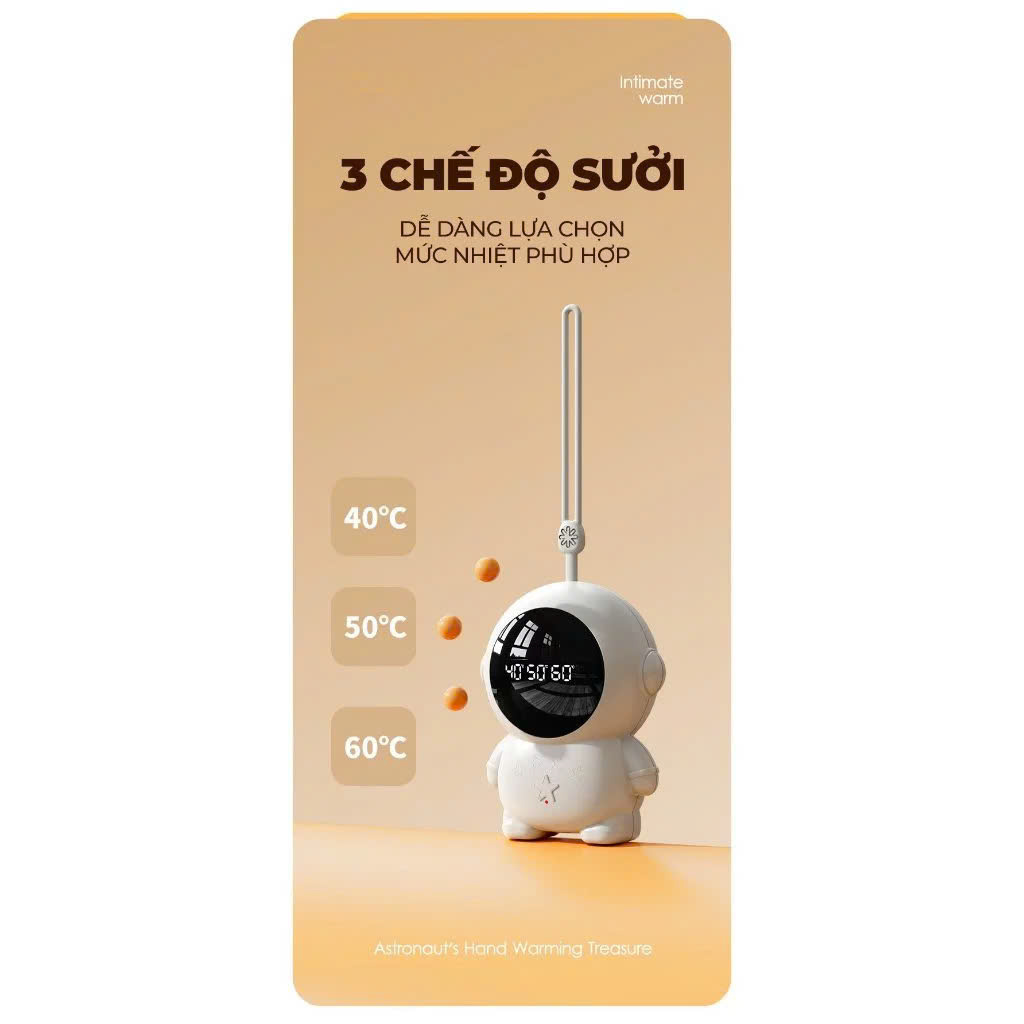 Máy Sưởi Ấm Mini Cầm Tay - Kết Hợp Sạc 1200mAh - Màn Hình Hiển Thị Nhiệt Độ Kỹ Thuật Số Văn Phòng Dã Ngoại Du Lịch Phượt - Hàng Nhập Khẩu