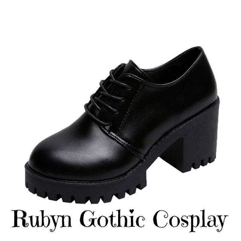 Giày Boots cao gót mẫu mới, giày cao gót phong cách gothic (Size 35 - 40 )