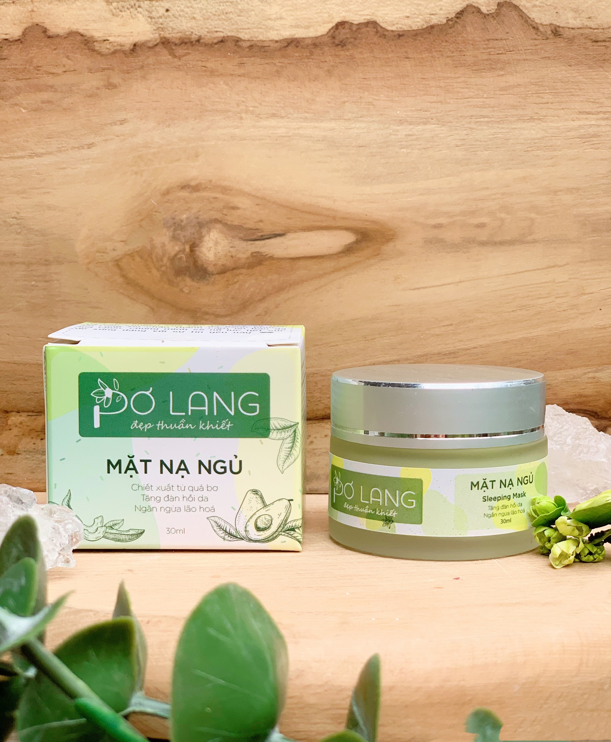 Mặt nạ ngủ từ quả bơ cấp ẩm tăng đàn hồi giảm lão hóa da Pơ Lang 30g