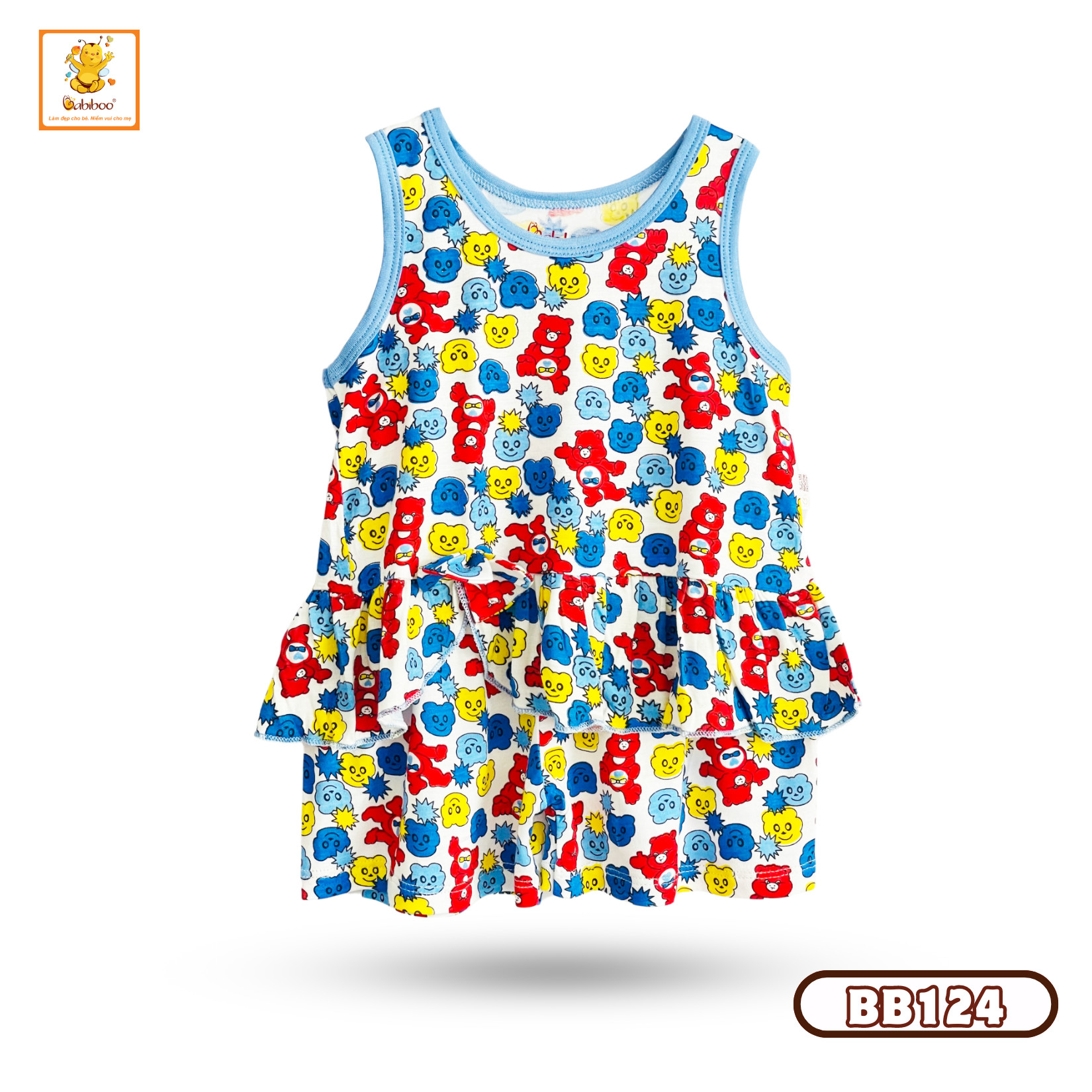 Đồ bộ bé gái Babiboo bộ cánh tiên sơ sinh cotton mềm mại, xinh xắn BB124