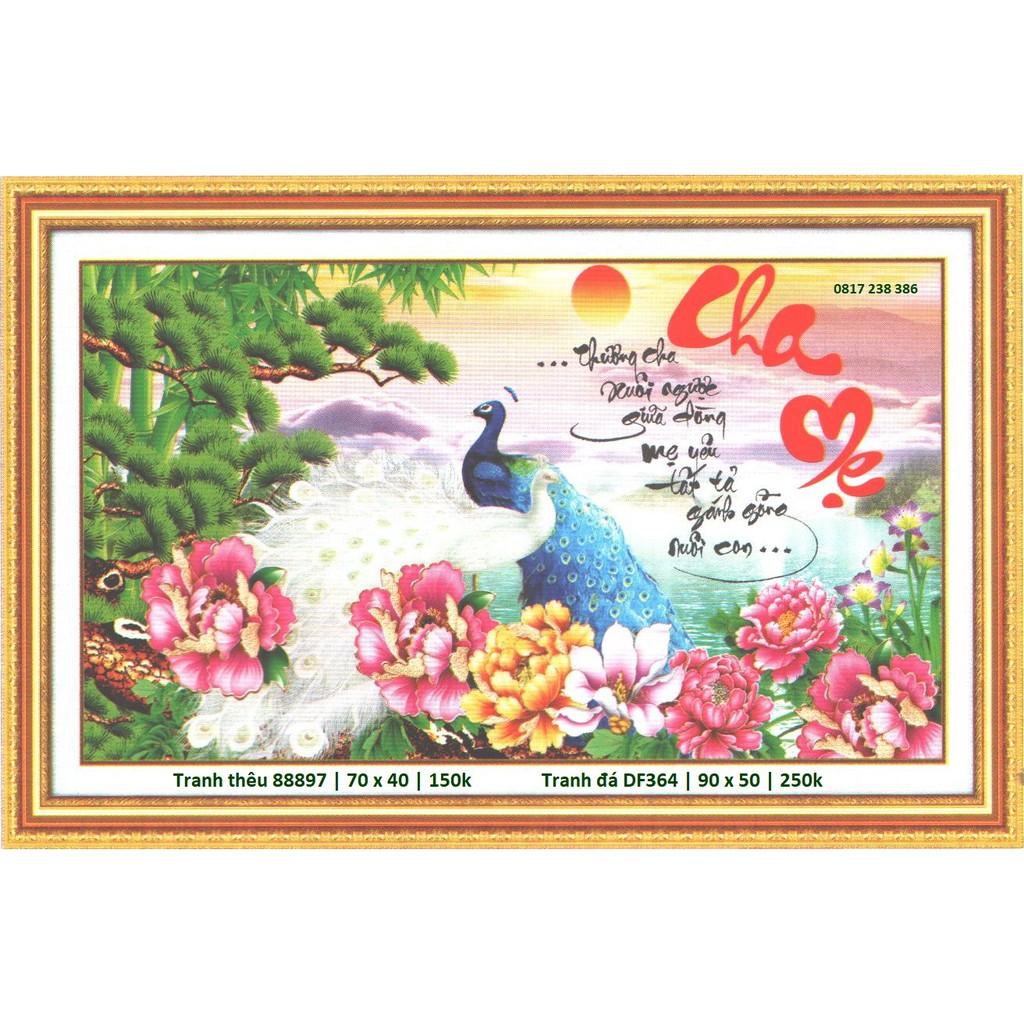 Tranh đính đá cha mẹ