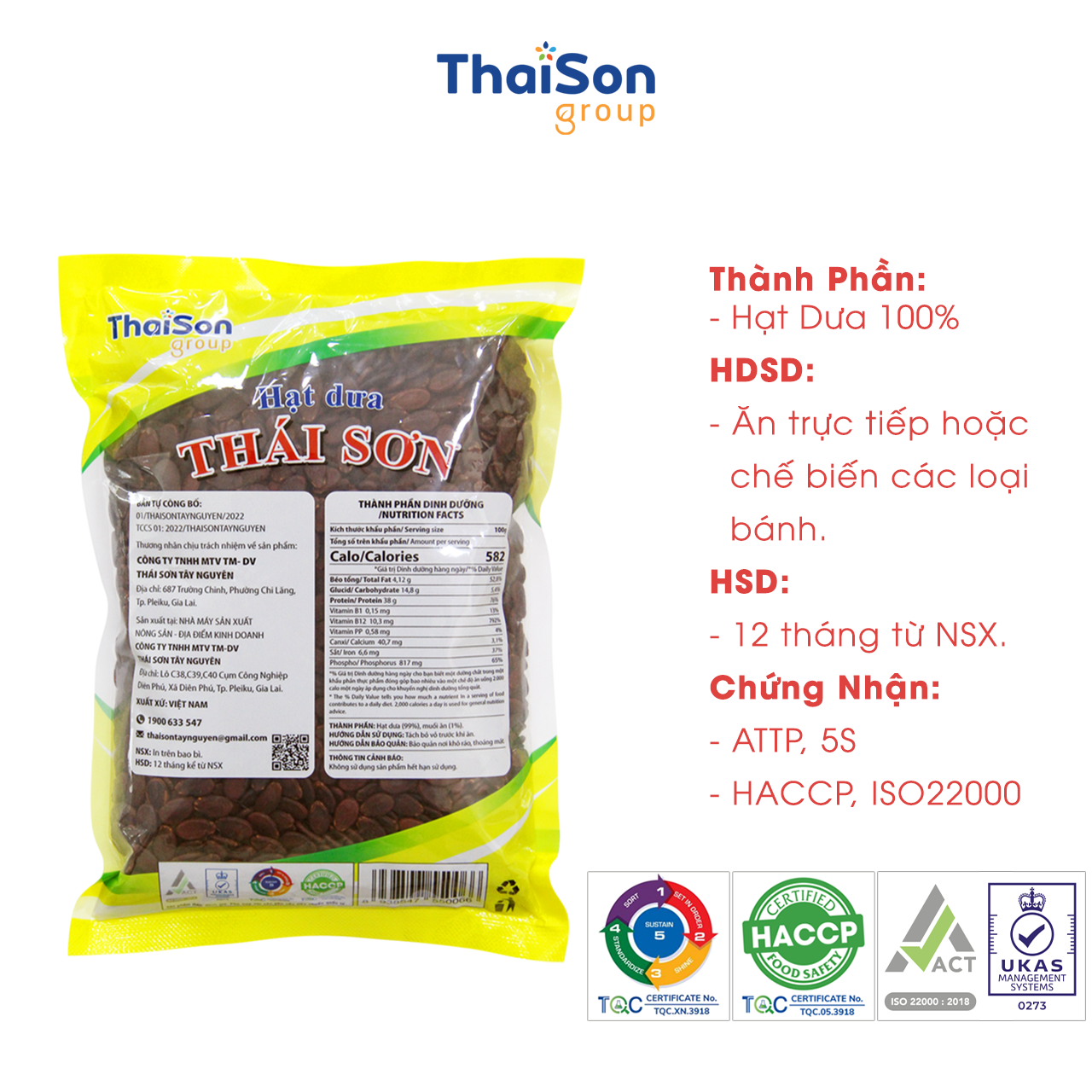 Hạt Dưa sạch Thái Sơn rang củi không nhuộm màu ngon đặc biệt 1Kg loại bì vàng HD1MV