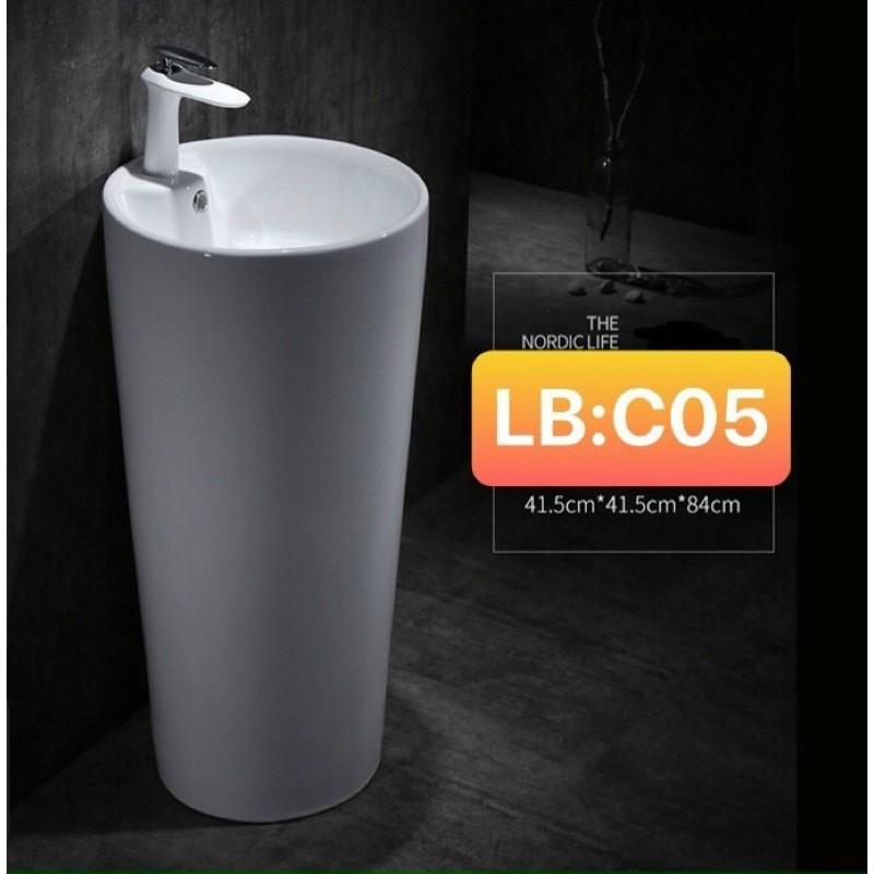 lavabo sứ tròn đứng